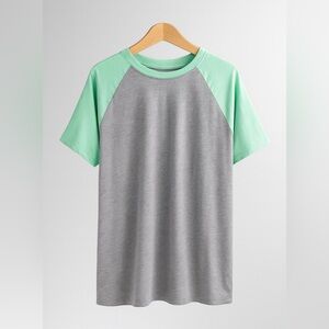 Cat & Jack Gray and Mint Short Sleeve Tee